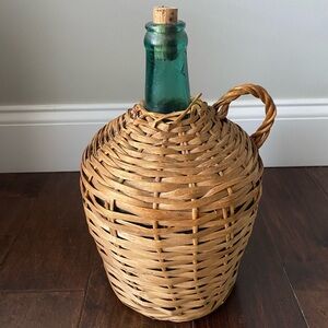 Antique wicker wrapped Demijohn